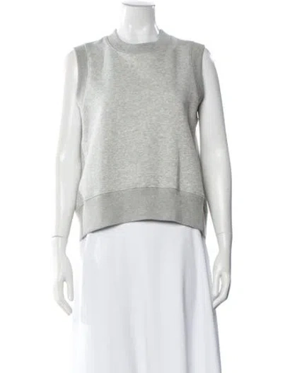 Pre-owned Co Crew Neck Sleeveless Sweatshirt In Gray
