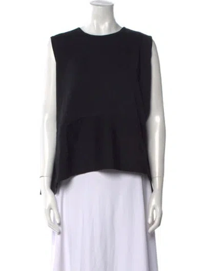 Pre-owned Co Crew Neck Sleeveless Top In Black