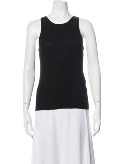 Pre-owned Co Crew Neck Sleeveless Top In Black