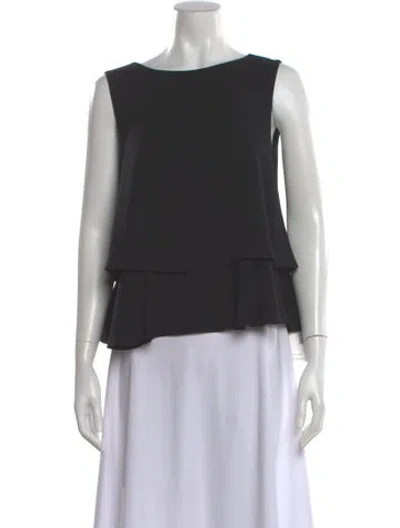 Pre-owned Co Crew Neck Sleeveless Top In Gray