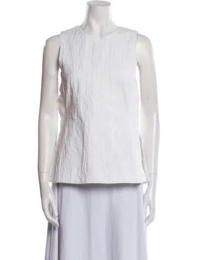 Pre-owned Co Crew Neck Sleeveless Top In White