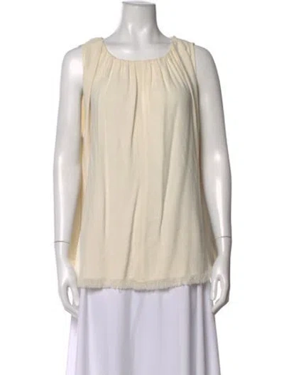 Pre-owned Co Crew Neck Sleeveless Top In White