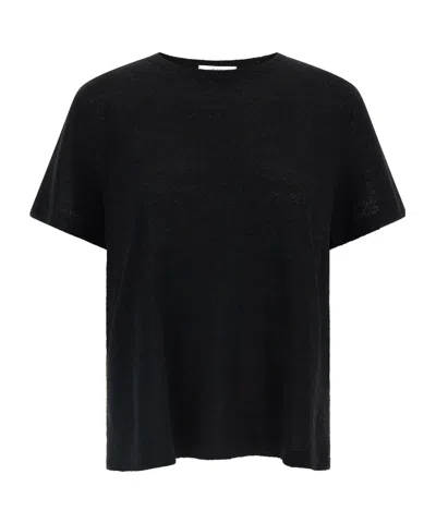 Co Crew-neck Knit T-shirt In Black