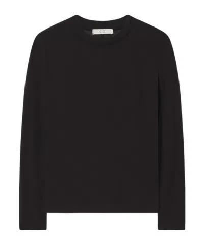 Co Crewneck Long Sleeve In Tton Jersey In Black