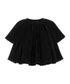 Co Polyester Blend Cape Top Round Neck In Black