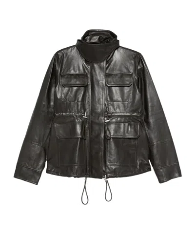 CO CROPPED LEATHER JACKET