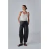 Co Cropped Leather Trouser In Black
