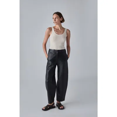 Co Cropped Leather Trouser In Black