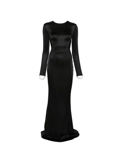 Co Open-back Cut-out Evening Gown In Black