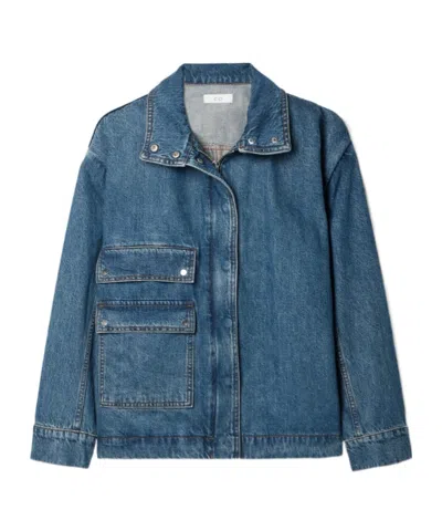 Co Denim Bomber Jacket In Blue