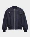 Co Denim Bomber Jacket In Blue
