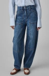 Co High-rise Wide-leg Denim Balloon Pants In Blue