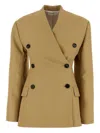 Co Beige Visse Blend Blazer In Brown