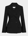 Co Double-breasted Fitted Blazer In Black