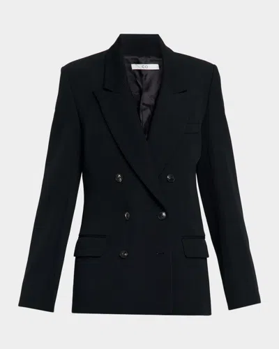 Co Double-breasted Tuxedo Jacket In Black