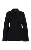 Co Double Breasted Wool Blazer In Black