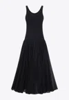 Co Crinoline Double Layer Dress In Tton Silk Voile In Black