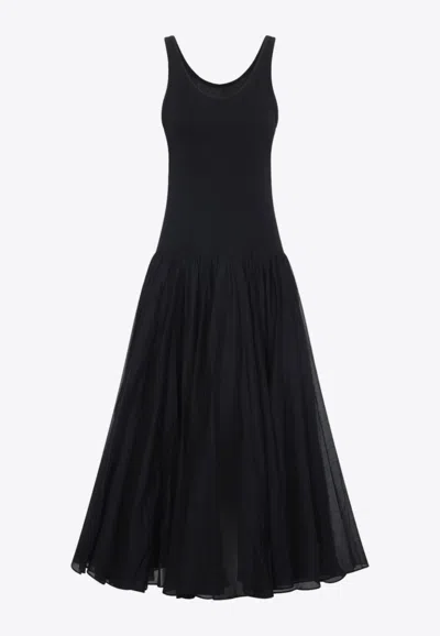 Co Double Layer Midi Dress In Black
