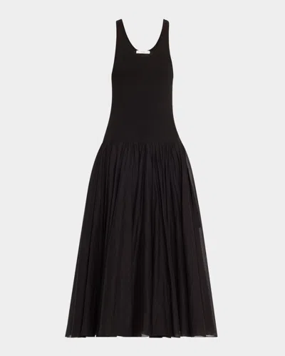 Co Double-layered Crinoline Maxi Dress In Black