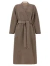 Co Long Belted Wrap At Side Pockets In White