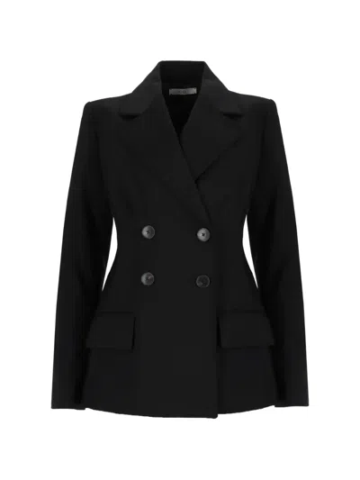 Co Double-breasted Blazer In Black