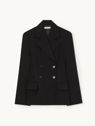 Co Double-breasted Fitted Blazer Black L