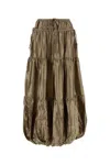 Co Dove Satin Skirt With Silk Lining In Gold