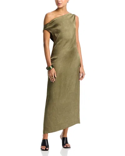 Co Draped Back Dress In Green
