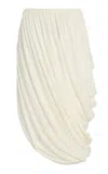 Co Draped Stretch-jersey Midi Skirt In White