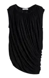 Co Draped Jersey Top In Black