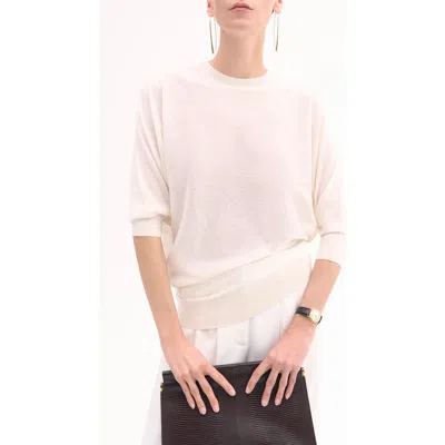 Co Draped Knit Top In Neutral
