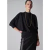 Co Asymmetric Dolman-sleeve Cashmere Knit Sweater In Black