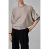 Co Draped Knit Top In Stone