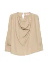 Co Draped Long-sleeve Top In Neutral