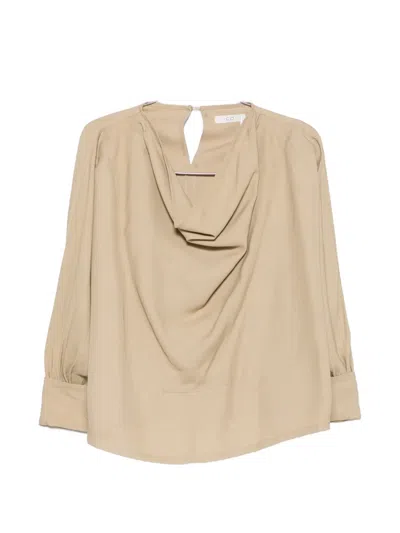 Co Draped Long-sleeve Top In Neutral