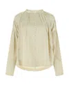 Co Ruched-detail Round-neck Blouse In Nude
