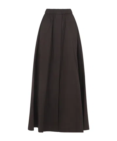 Co Elastic Waist Midi Skirt In Brown