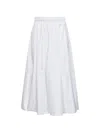 Co Elasticated Gathered Skirt In White