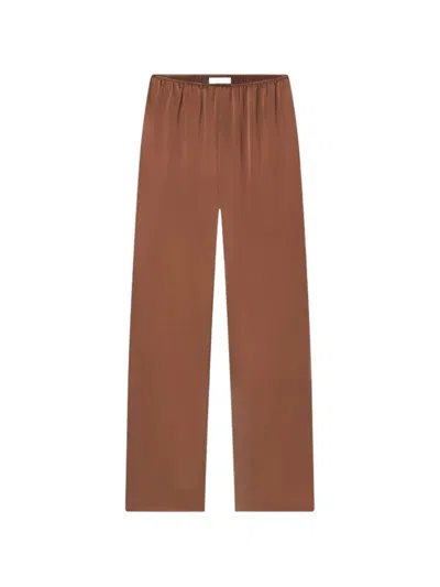 Co Elasticated Straight-leg Trousers In Brown