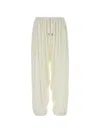 Co Ivory Visse Elasticated Waist Gathered Trousers In White