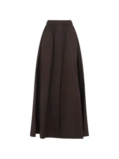Co Elasticated-waistband Maxi Skirt In Brown