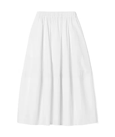 Co Elasticated-waistband Midi Skirt In White
