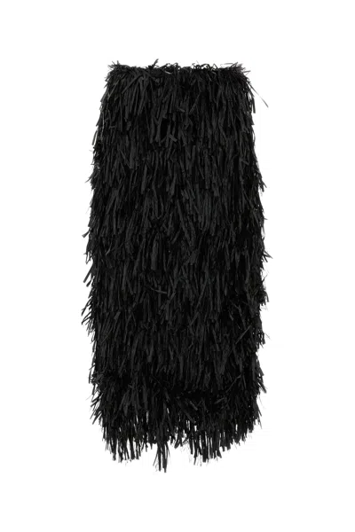 Co Fringed-embellished Midi Skirt In Black