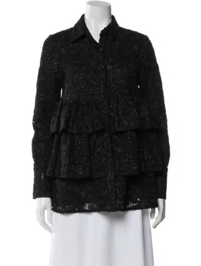 Pre-owned Co Faux Fur Jacket In Black