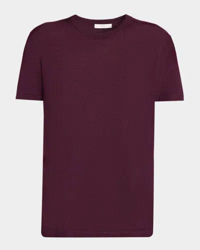 Co Fine Cashmere Knit Short-sleeve Shirt In Purple