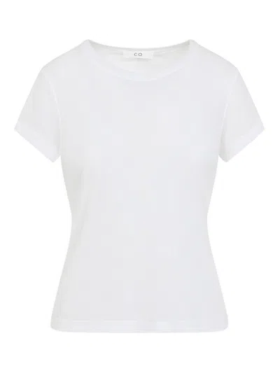 Co Ivory Fitted Tton T-shirt In White