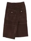 Co Flap-pocket Wrap Skirt In Brown