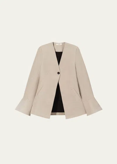 Co Flare-cuff Single-breasted Jacket In Grey
