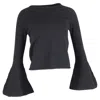 Co Flared Sleeve Sweater In Grey Wool In Grey