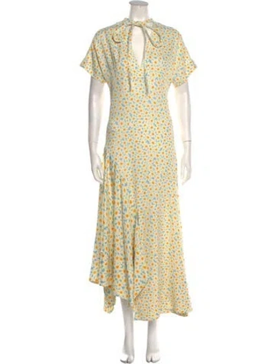 Pre-owned Co Floral Print Long Dress W/ Tags In Neutral
